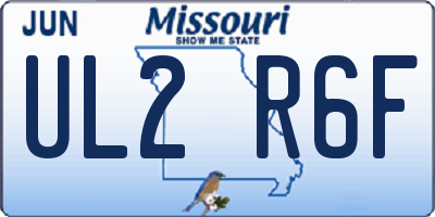 MO license plate UL2R6F