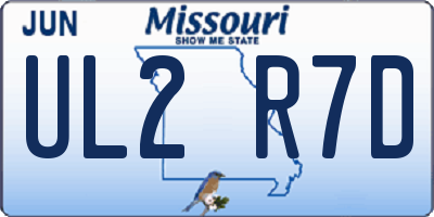 MO license plate UL2R7D