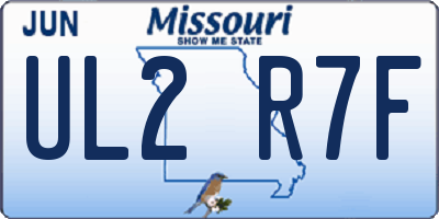 MO license plate UL2R7F