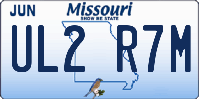 MO license plate UL2R7M