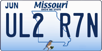 MO license plate UL2R7N