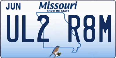 MO license plate UL2R8M