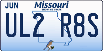 MO license plate UL2R8S