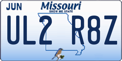MO license plate UL2R8Z