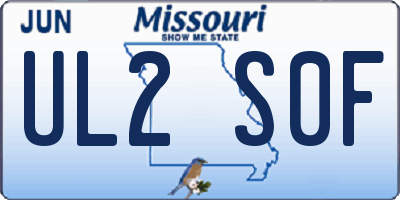 MO license plate UL2S0F