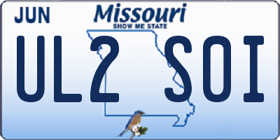 MO license plate UL2S0I