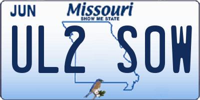 MO license plate UL2S0W