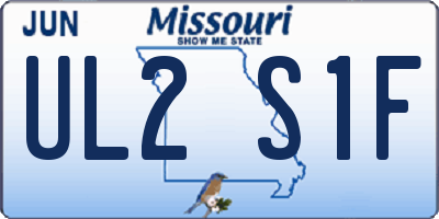 MO license plate UL2S1F