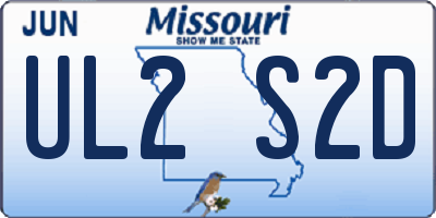MO license plate UL2S2D