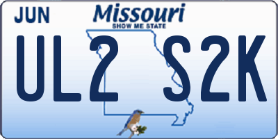 MO license plate UL2S2K