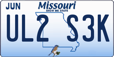 MO license plate UL2S3K