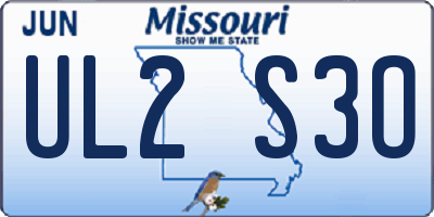 MO license plate UL2S3O