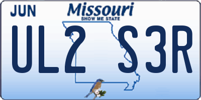 MO license plate UL2S3R