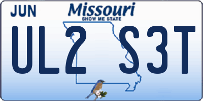 MO license plate UL2S3T