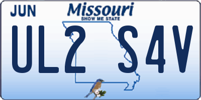 MO license plate UL2S4V