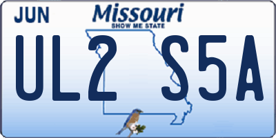 MO license plate UL2S5A