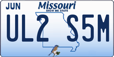 MO license plate UL2S5M