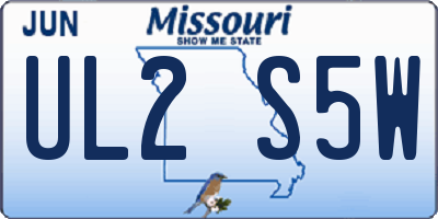 MO license plate UL2S5W