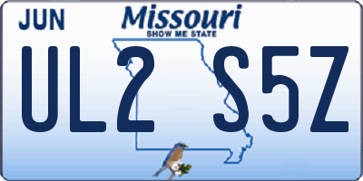 MO license plate UL2S5Z