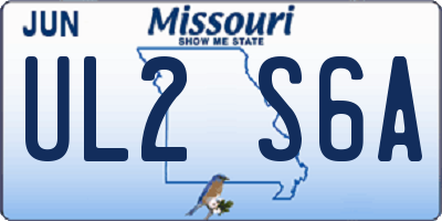 MO license plate UL2S6A