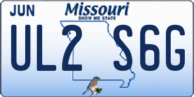 MO license plate UL2S6G