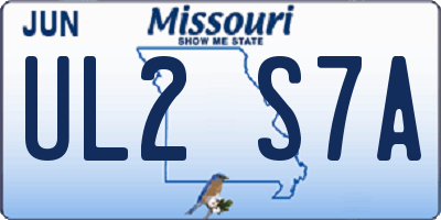 MO license plate UL2S7A