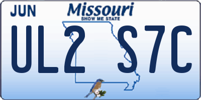 MO license plate UL2S7C