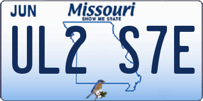 MO license plate UL2S7E
