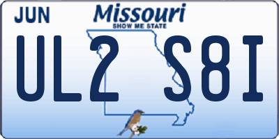MO license plate UL2S8I