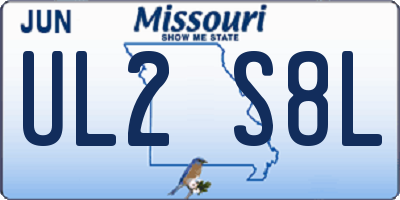 MO license plate UL2S8L