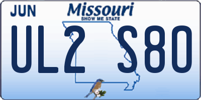 MO license plate UL2S8O