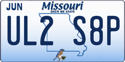 MO license plate UL2S8P