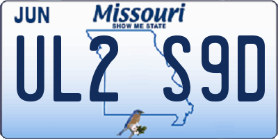 MO license plate UL2S9D