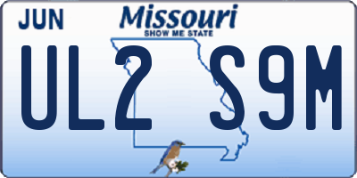 MO license plate UL2S9M