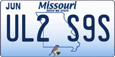 MO license plate UL2S9S