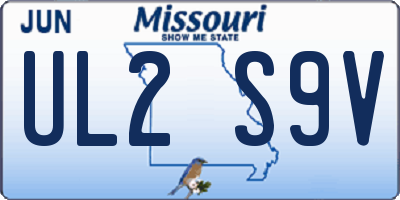 MO license plate UL2S9V