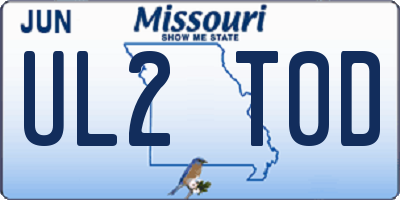 MO license plate UL2T0D
