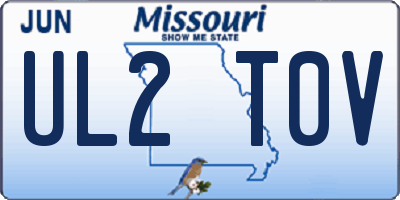 MO license plate UL2T0V
