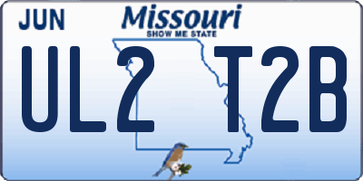 MO license plate UL2T2B