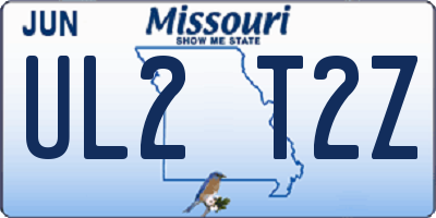 MO license plate UL2T2Z
