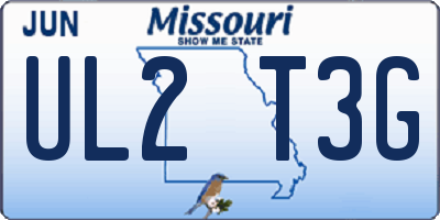 MO license plate UL2T3G