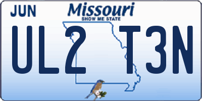 MO license plate UL2T3N
