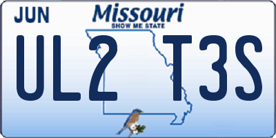 MO license plate UL2T3S