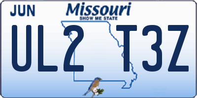 MO license plate UL2T3Z