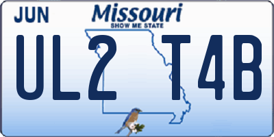 MO license plate UL2T4B