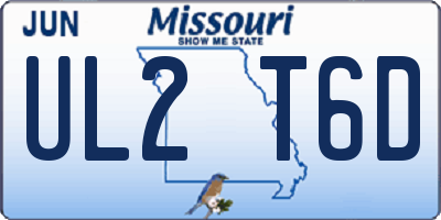 MO license plate UL2T6D