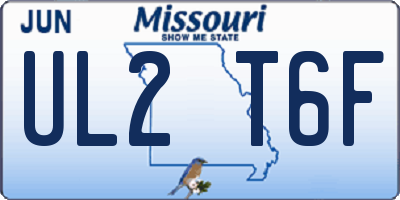 MO license plate UL2T6F