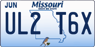 MO license plate UL2T6X