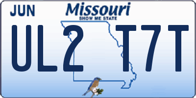 MO license plate UL2T7T