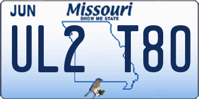 MO license plate UL2T8O